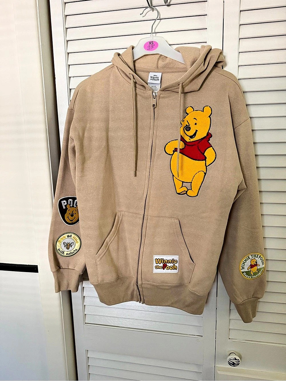 Disney Winnie the Pooh Full-Zip Hoodie with Chenille Patch Brown